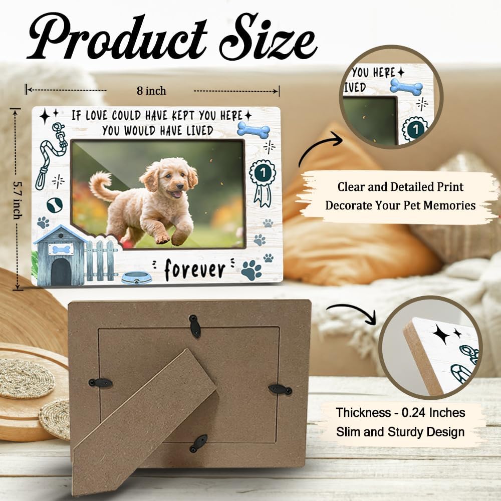 Dog Memorial Photo Frames Dog and Cat Loss Remembrance Gift Sympathy Keepsake for Pet Lovers Condolence Present for Pet Owner If love Could Have Kept You Here Picture Frames 4x6 Photo - YY013