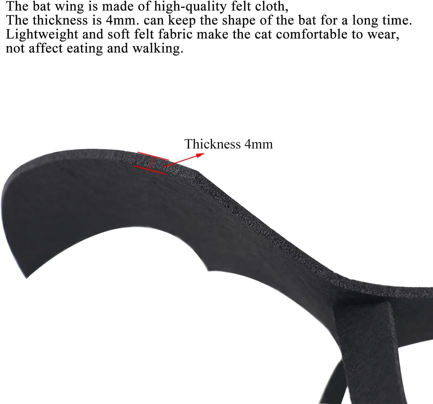 Pet Cat Bat Wings for Halloween Party Decoration, Dog Cosplay Bat Costume,Puppy and Cat Dress Up Accessories (Black, Small)