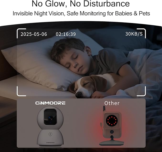 3K Pet/Dog Camera Indoor w/Phone App, No Monthly Fee 64GB Local Storage & AI Tracking Face ID, 2.4/5GHz WiFi Cameras for Home Security Baby Monitor, Pan/Tilt, 2-Way Talk