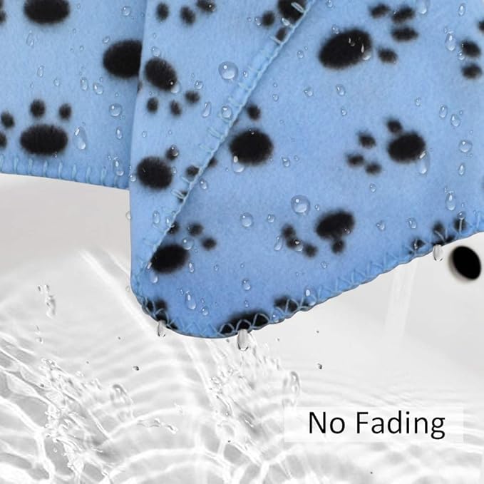 Comsmart Dog Blankets for Small Dogs, 6 Pack Puppy Blanket Cute Paw Print Pet Blanket for Dog, Puppy, Cat, Kitten, 39x31 inches, Blue