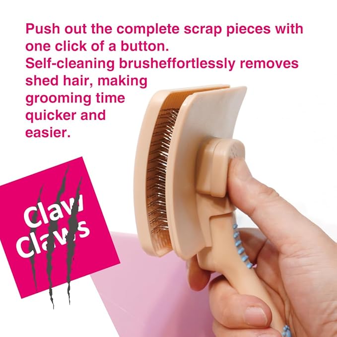 Pet Slicker Brush for Large Dogs, Plastic Handle, Gently Remove Tangled and Mats Hair, Pet Grooming Brush Tool, Sheepskin Wool Carders (5" Pad Quick Cleaning)