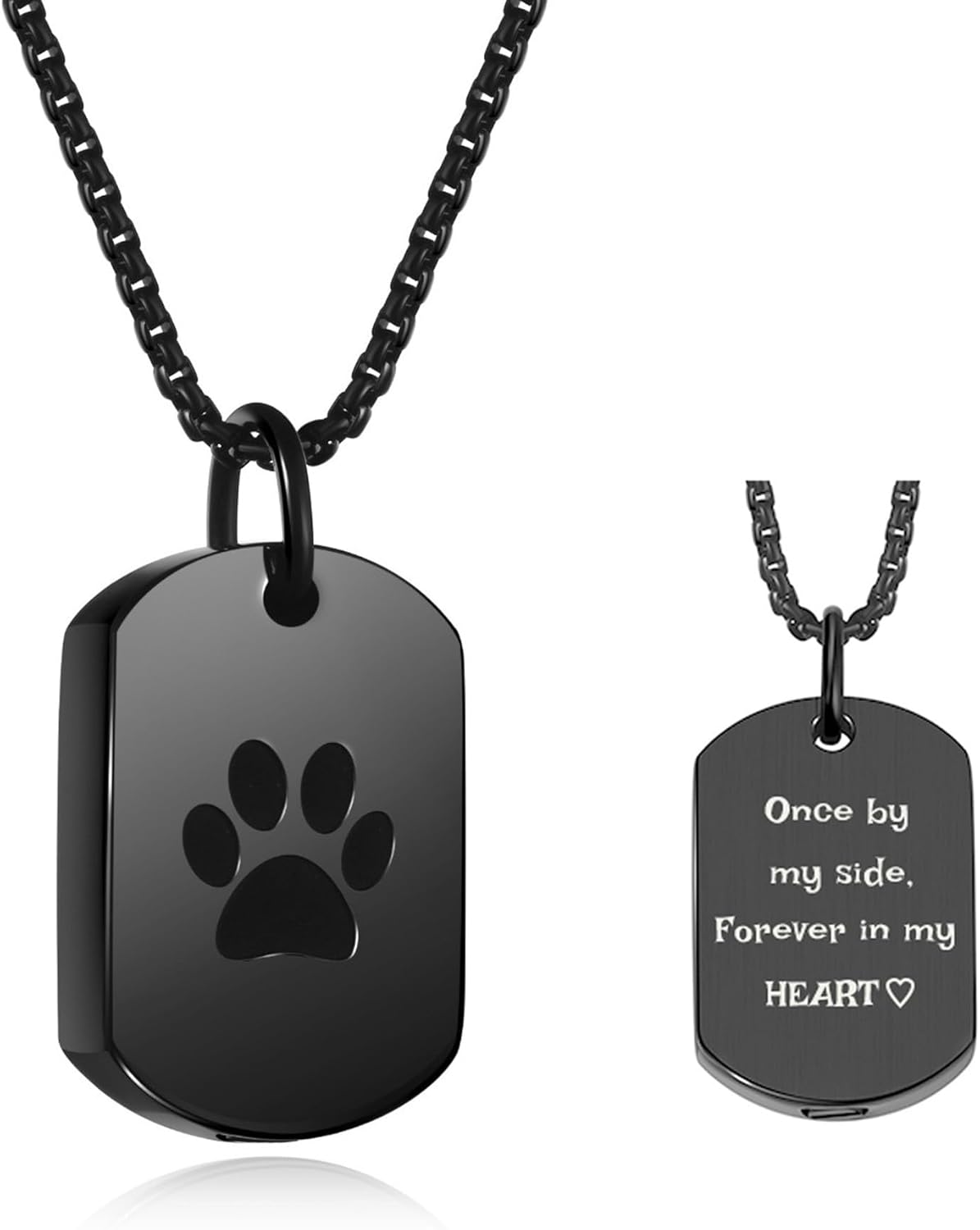 Personalized Master Custom Paw Print Urn Necklace for Ashes Dog Cat Pet Memorial Gift Dog Tag Pendant Keepsake Cremation Jewelry Engraved Name Text