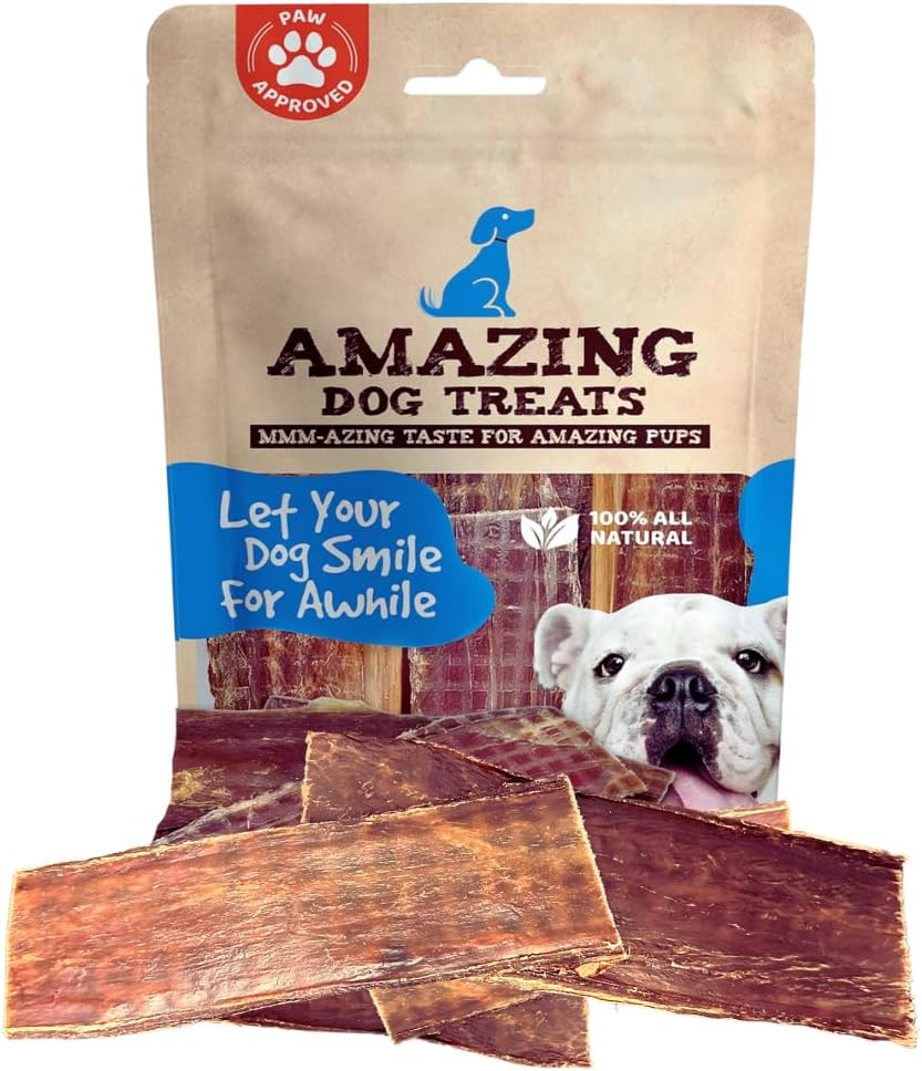Amazing Dog Treats - Beef Esophagus Jerky for Dogs (5-6 Inch - 25 Pc/Pack) - Gullet Dog Chews