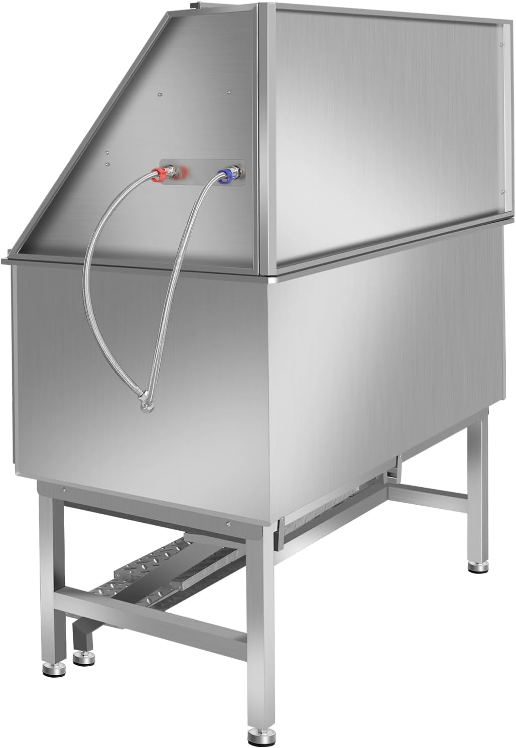 50" Pet Dog Bathing Station w/Ramp, Professional Stainless Steel Cat Grooming Tub w/Soap Box, Faucet,Rich Accessory, Dog Bathtub for Large,Medium,Small Pets, Washing Sink for Home