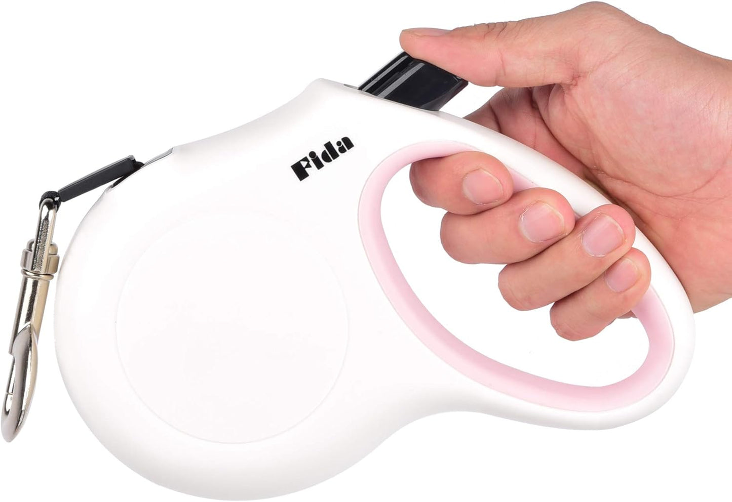 Fida Retractable Dog Leash Large Breed, Heavy Duty 16 ft Dog Walking Leash for Large Dogs up to 110 lbs, 360° Tangle Free, White