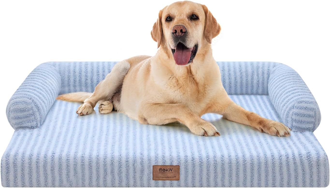 Large Dog Bed Orthopedic Washable Dog Beds Bolster - Medium Large Big Dogs - Memory Foam Dogs Couch Sofa - Waterproof with Removable Cover