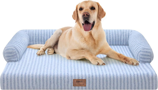 Large Dog Bed Orthopedic Washable Dog Beds Bolster - Medium Large Big Dogs - Memory Foam Dogs Couch Sofa - Waterproof with Removable Cover