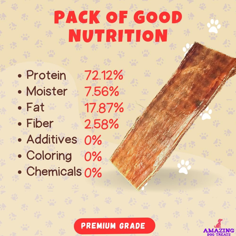Amazing Dog Treats - Beef Esophagus Jerky for Dogs (5-6 Inch - 25 Pc/Pack) - Gullet Dog Chews