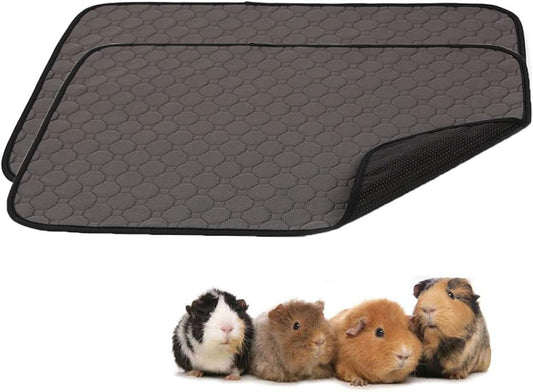 2 Pack Guinea Pig Cage Liners - Washable Guinea Pig Pee Pads, Waterproof Reusable & Anti Slip Guinea Pig Bedding Fast and Super Absorbent Pee Pad for Small Animals Rabbit Hamster Rat