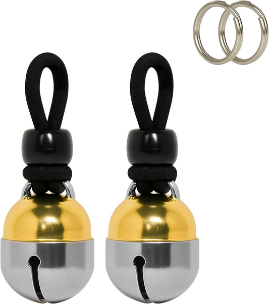 Noble Bells, Pair - Handmade in USA, Extra Loud Collar Bells for Cats and Dogs, Premium Brass and Nickel Silver