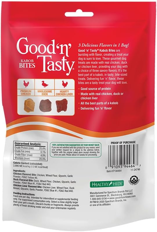 Good ‘N’ Tasty Kabob Bites, Treats for Dogs, Treat your Pet to a Snack made with Real Chicken, 4 ounces