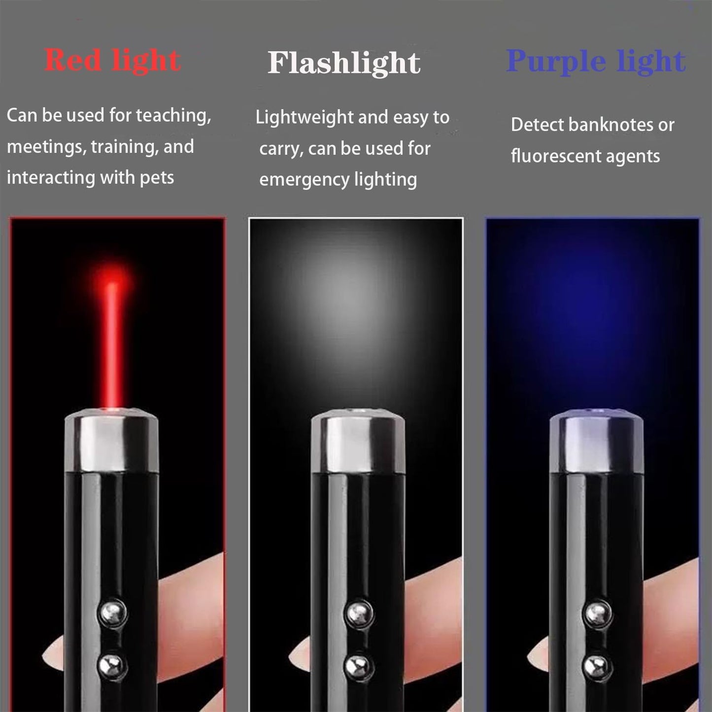 6PCS Mini Red Laser Pointer Cat Toy Interactive Training Tools White LED Torch Light Pet Supplies