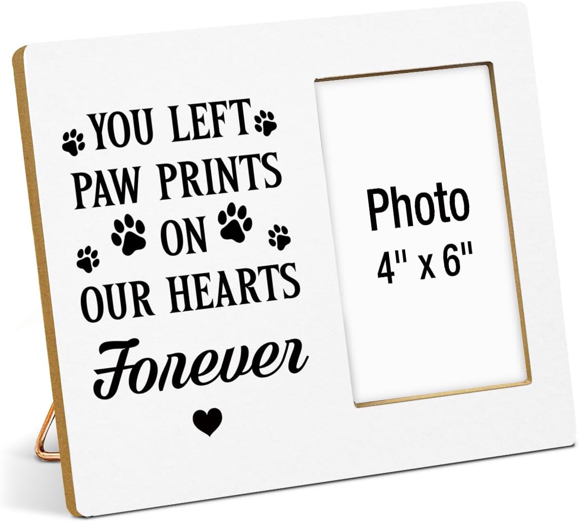 Pet Memorial Gift Photo Frame, Dog Memorial Gifts for Loss of Dog, Sympathy Gifts for Dogs, Cat Pet Bereavement Remembrance Gift Wooden Picture Frames, Photo 4 x 6 Inches