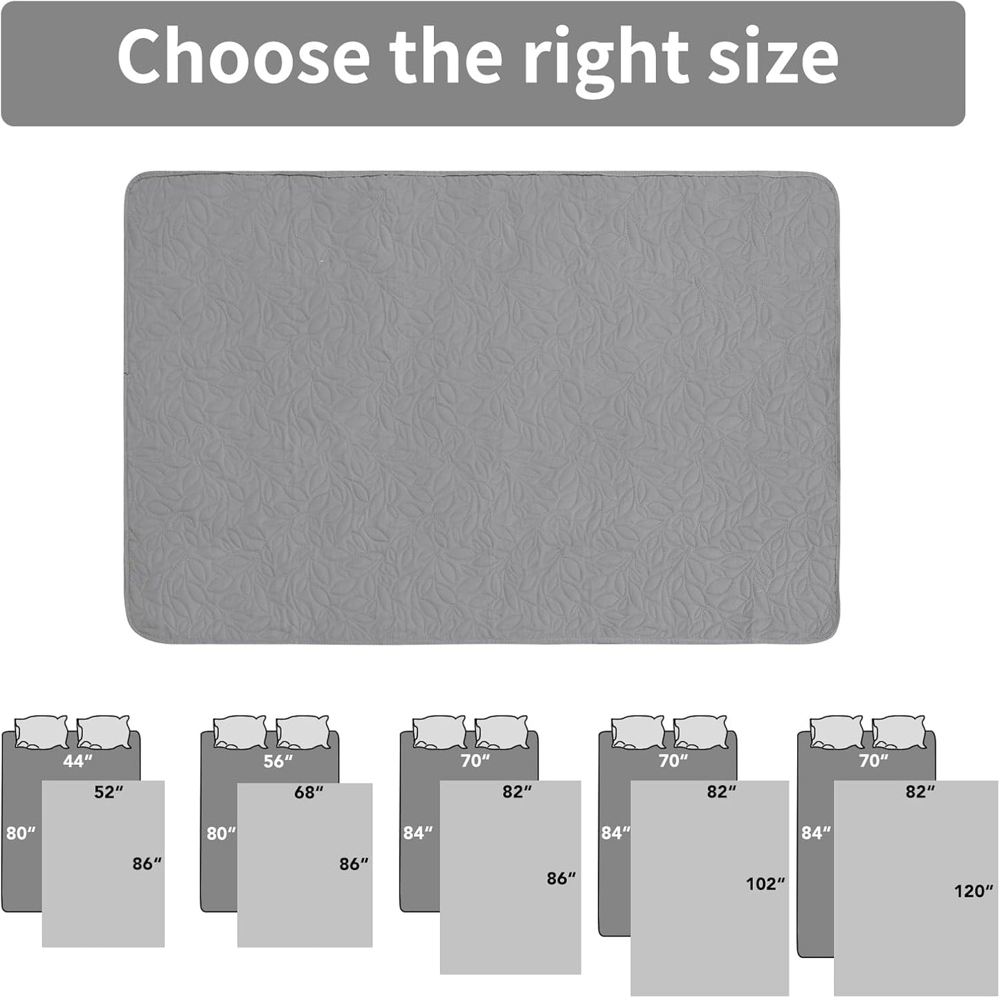 Easy-Going Waterproof Dog Bed Cover Reversible Leak Proof Pet Blanket Replacement Mat for Furniture Washable Couch Cover Sofa Cover for Dogs Cat(82x102 Inch, Light Gray/Ivory)