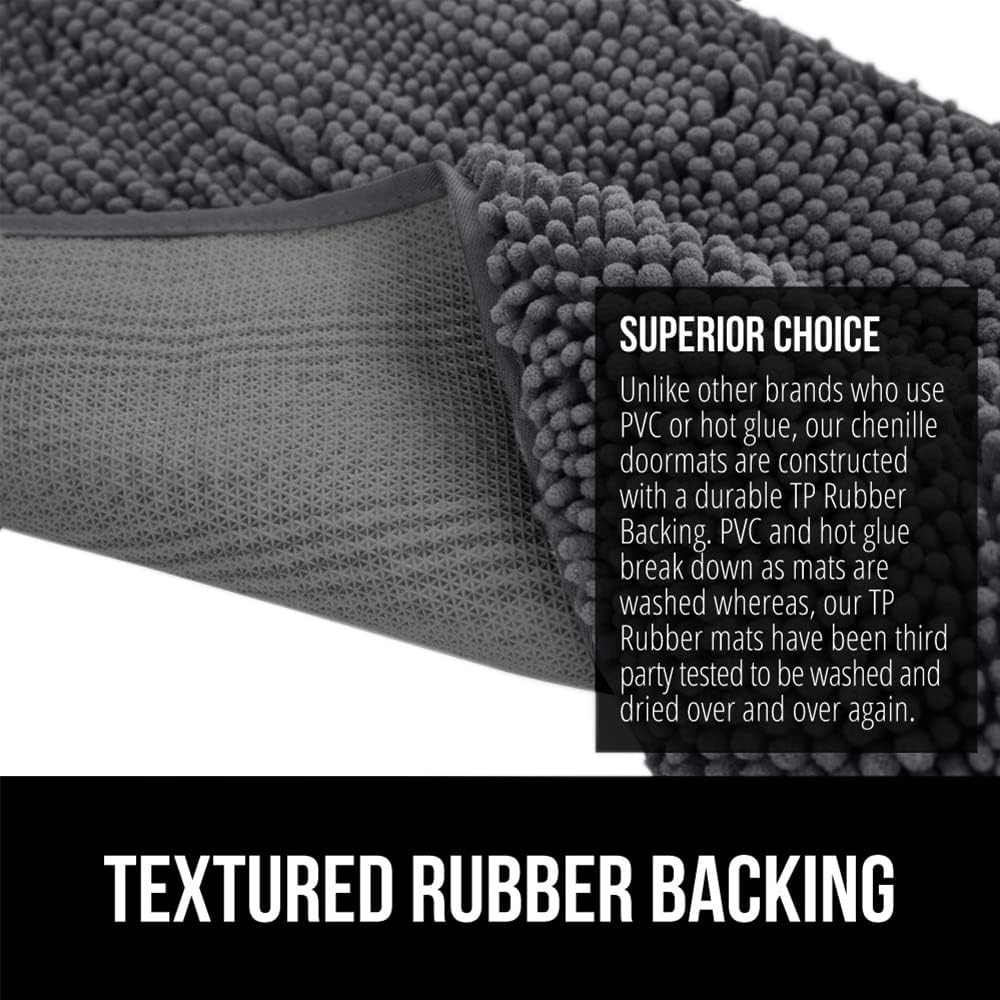 GORILLA GRIP Dog Doormat, Absorbent Doormats for Muddy Dogs Paws, 36x24 Machine Washable Soakstopper Rugs, Cleaner Floors, US Designed Pet Bed Door Mat, Indoor Entrance Pets Rug, Charcoal