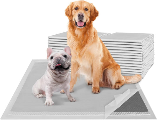 Charcoal Puppy Pads 28"x34" (30-Count), Activated Carbon Dog Pads Extra Large, Leak-Proof Pee Pads for Dogs, Super Absorbent Pet Training Pads for Puppies, Piddle Pads for Doggies, Cats