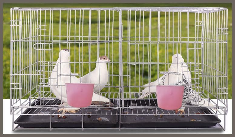 10 Pack Cage Cups Birds Feeders Seed Bowl Chicken Feeding Watering Dish Rabbit Water Food Hanging Wire Cages Box 8oz Coop Cups for Pet Parrot Parakeet Gamefowl Poultry Pigeon (Pink)
