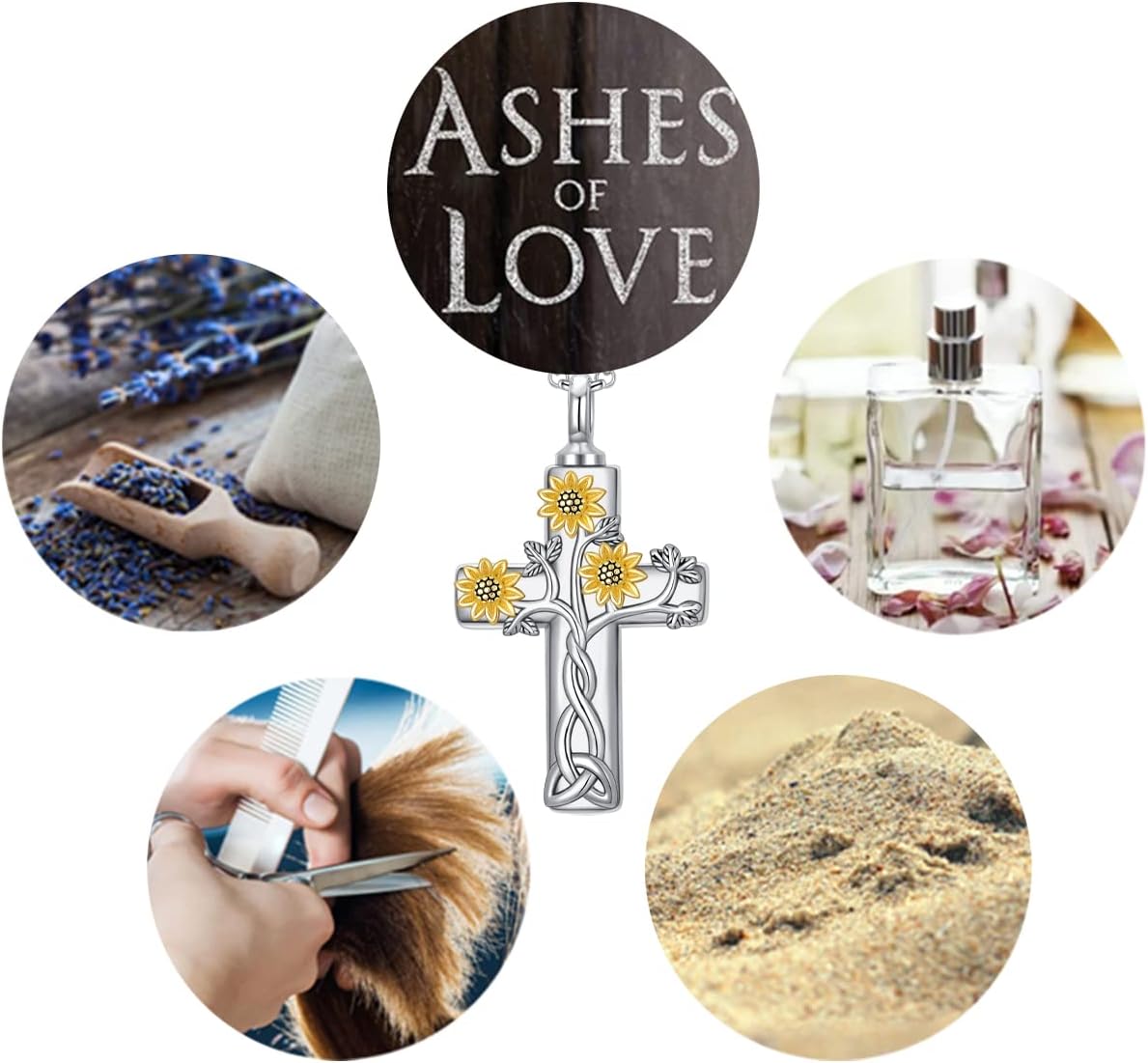 Cross Urn Necklace for Ashes 925 Sterling Silver Cremation Jewelry with Funnel Filler Kit Ashes Necklace for Human Women Girl Pets