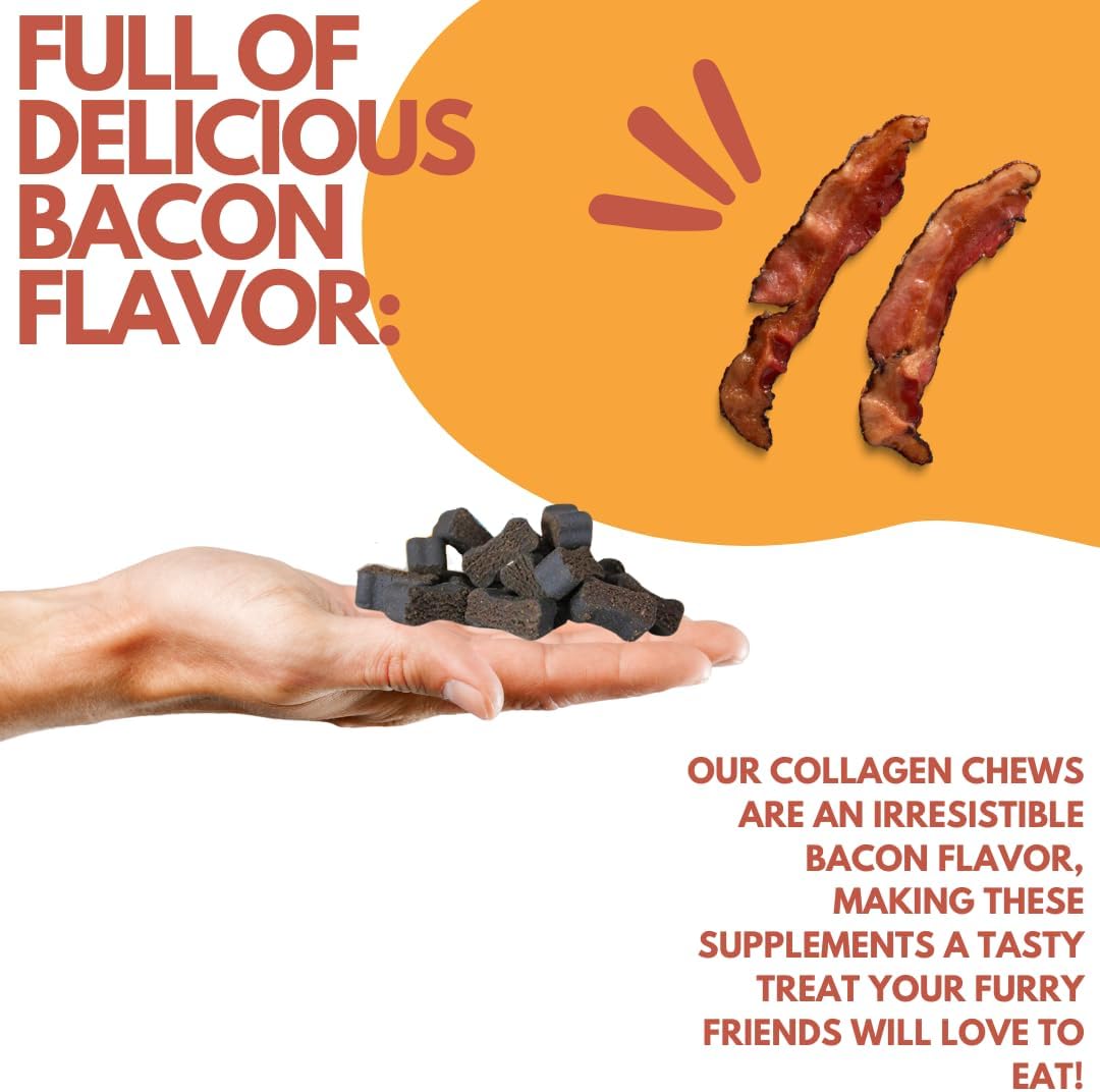 MYOS Canine Muscle & Mobility Chews – Collagen & Glucosamine for Dogs - Bacon Flavor Joint Supplement for Muscle, Bone & Joint Support, 60 Count