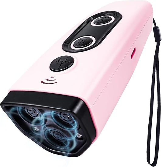 Anti Barking Device for Dogs, 3X Ultrasonic Dog Bark Deterrent Devices to Stop Own or Neighbor's Dog Barking, 5 Modes 35FT Range, Safe for Dogs Training, Bark Control Indoor Outdoor, Pink