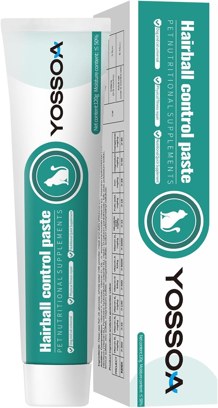 Cat Hairball Remedy, Hairball Remedy Gel for Cats and Kittens Pet, Care Cat Hairball Supplement-Hairball Treatment for Cats Furball Control Relief Remedy & Digestive Support Hair Ball Relief for Cats