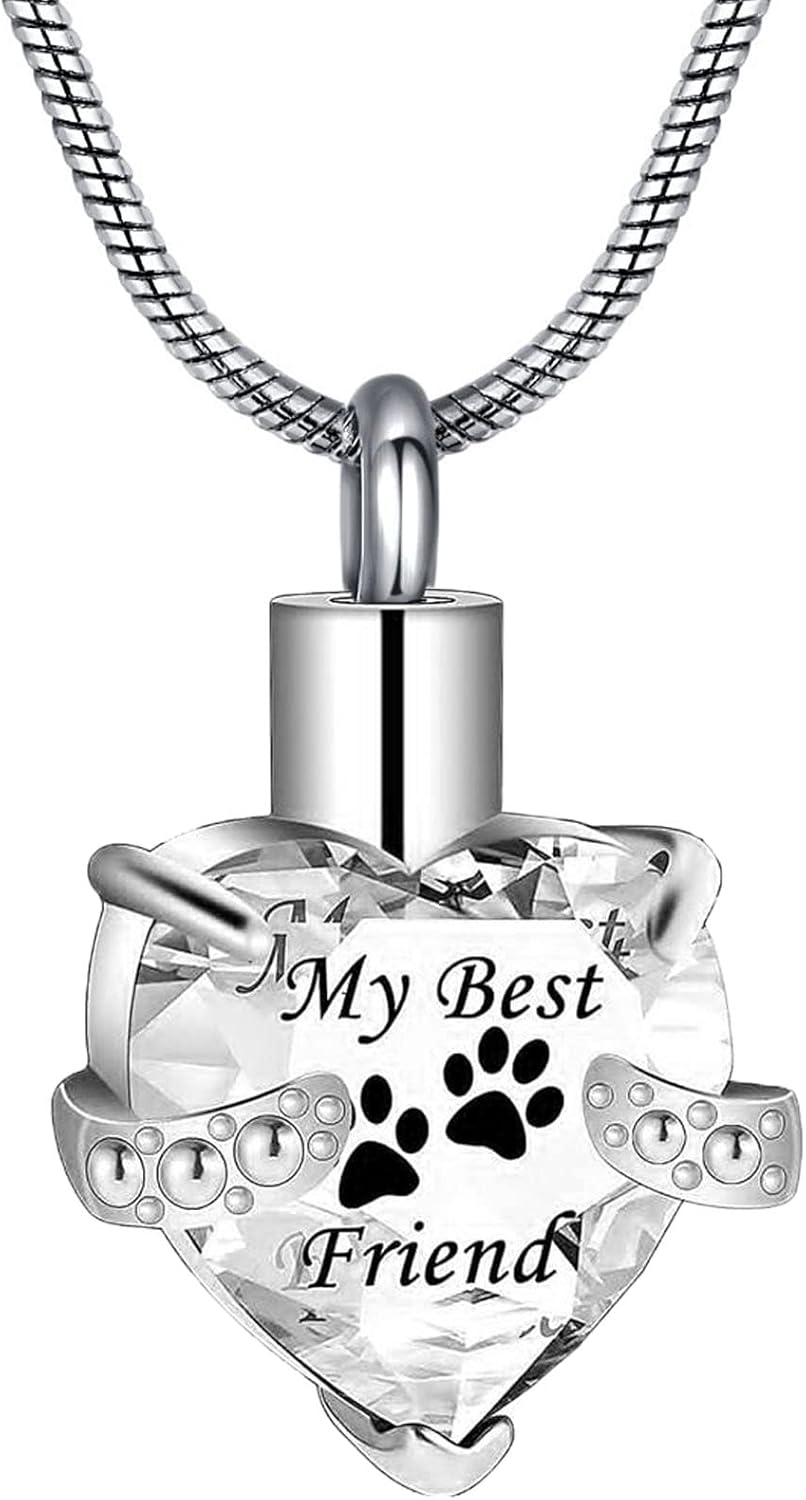 Cremation Jewelry for Ashes for Dog Cat Waterproof Pet Memorial Urn Pendant Necklace for Ashes