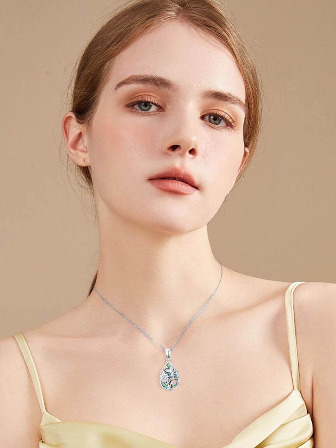 WINNICACA Urn Necklace for Ashes Sterling Silver Abalone Shell Cremation Jewelry for Ashes Jewelry Gifts for Nature Lovers Keepsake Memorial Jewelry for Women