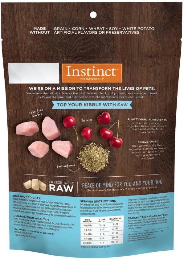 Instinct Raw Boost Mixers Tranquility Freeze-Dried Dog Food Topper, 12.5 oz. Bag