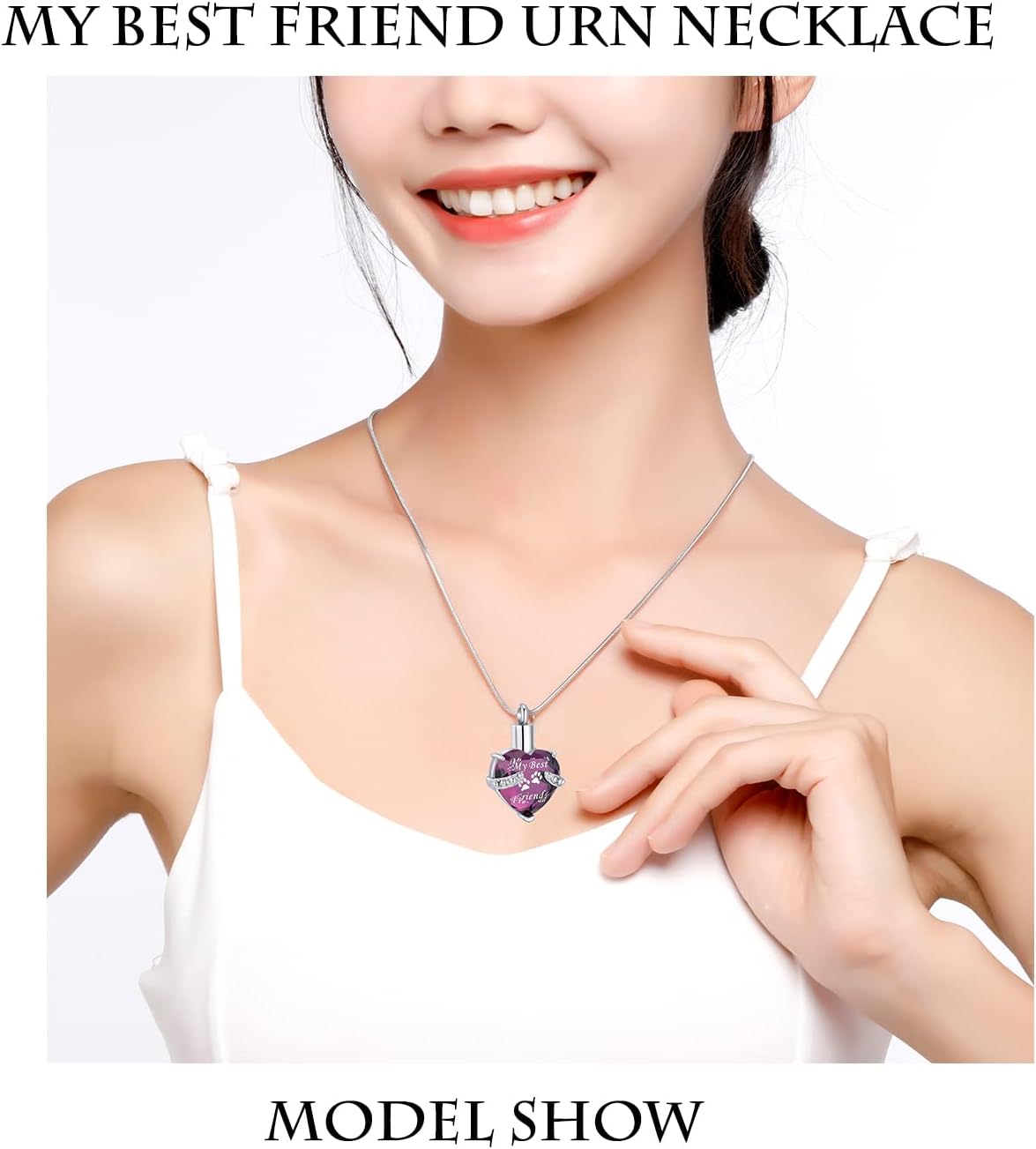 Cremation Jewelry for Ashes for Dog Cat Waterproof Pet Memorial Urn Pendant Necklace for Ashes