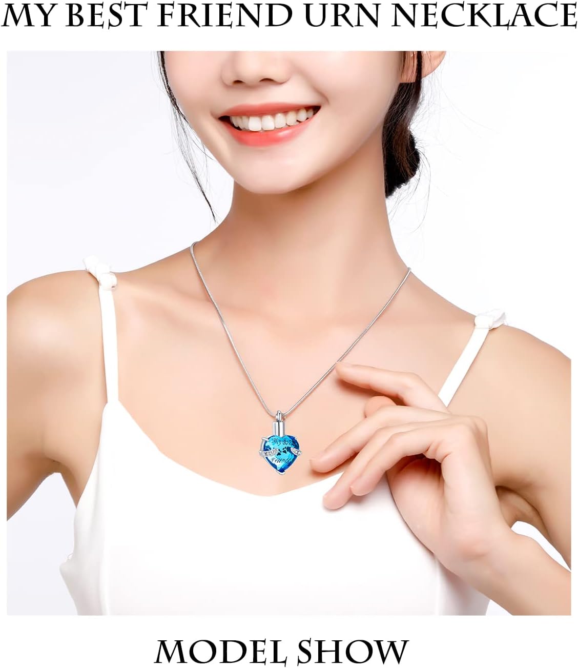 Cremation Jewelry for Ashes for Dog Cat Waterproof Pet Memorial Urn Pendant Necklace for Ashes