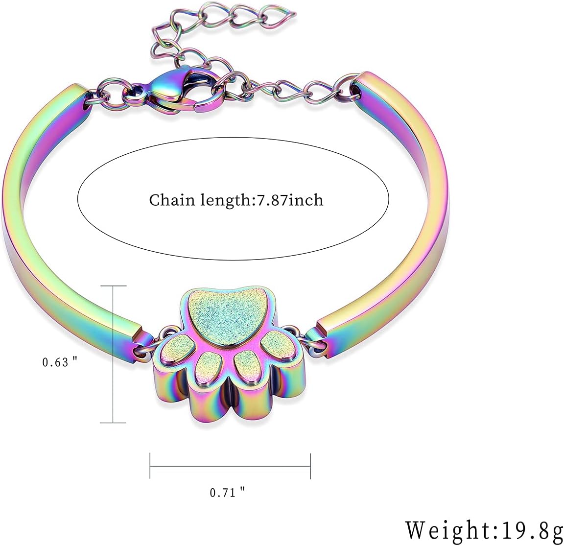 Pet Urns For Dogs/Cats - Pet Ashes Necklace - Paw Print Urn Necklace with Mini Keepsake Urn Memorial Ash Jewelry