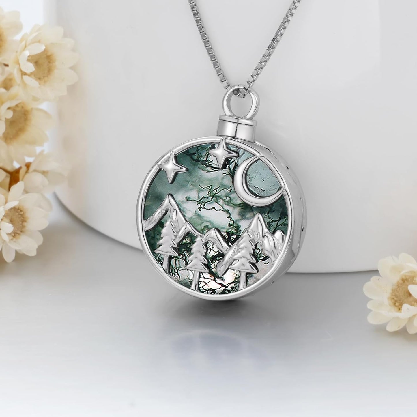 WINNICACA Urn Necklace for Ashes Sterling Silver Abalone Shell Cremation Jewelry for Ashes Jewelry Gifts for Nature Lovers Keepsake Memorial Jewelry for Women