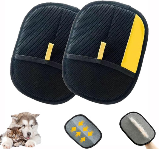 MERRYGOLD 2PCS Pet Hair Removal Glove for Cats and Dogs, Electrostatic Pet Hair Remover Grooming Glove, Reusable Cat Dog Hair Remover Glove Brush for Bed, Clothes, Couch, Carpet, Car Seat