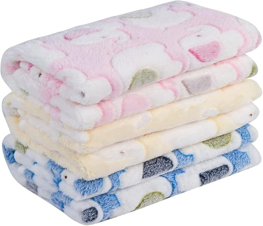 Pet Soft 1 Pack 3 Pet Blankets for Dogs - Fluffy Cats Dogs Blanket for Small Medium & Large Dog, Cute Print Pet Throw Puppy Blankets Fleece (Elephant, 3S)
