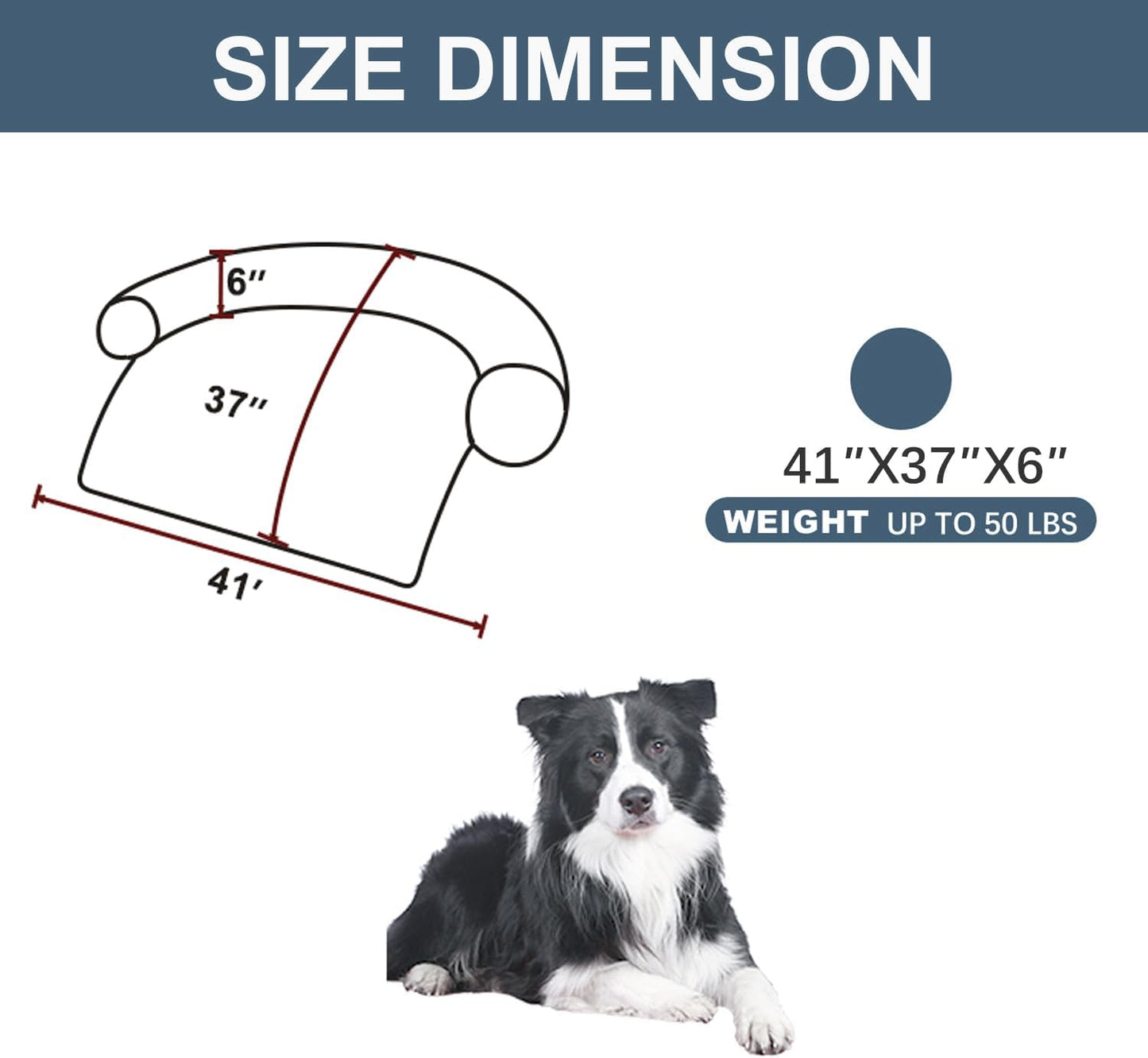 Calming Dogs/Cats Bed Mats, Dog Pad Washable Removable Couch Cover, Plush Long Fur Mat for Pets, Waterproof Lining, Perfect for Small, Medium and Large Dogs and Cats (Navy Blue, 41"x37")