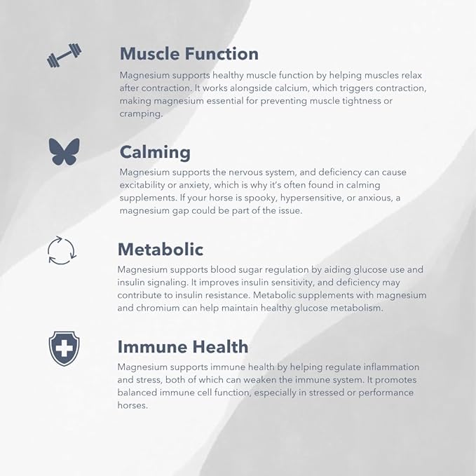 Magnesium 5000 (10lb) Calming/Metabolism/Muscle Function Support for Horses.