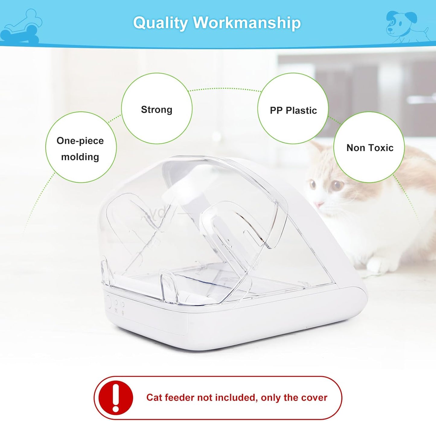 Pet Feeder Rear Cover for Pet Feeder & Connect, YOIHABV Cat Feeder Cover, Help Ensure Persistent Pets Can't Access/Steal Food from The Rear of The Cat Feeder While Lid is Open(2 Pack)