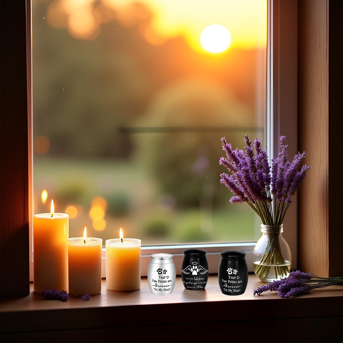 1.57 inches Small Black Pet Urn for Ashes – Keepsake Aluminum Memorial Urn with Engraved Paw Print Design – Ideal for Cats, Dogs & Tiny Pets