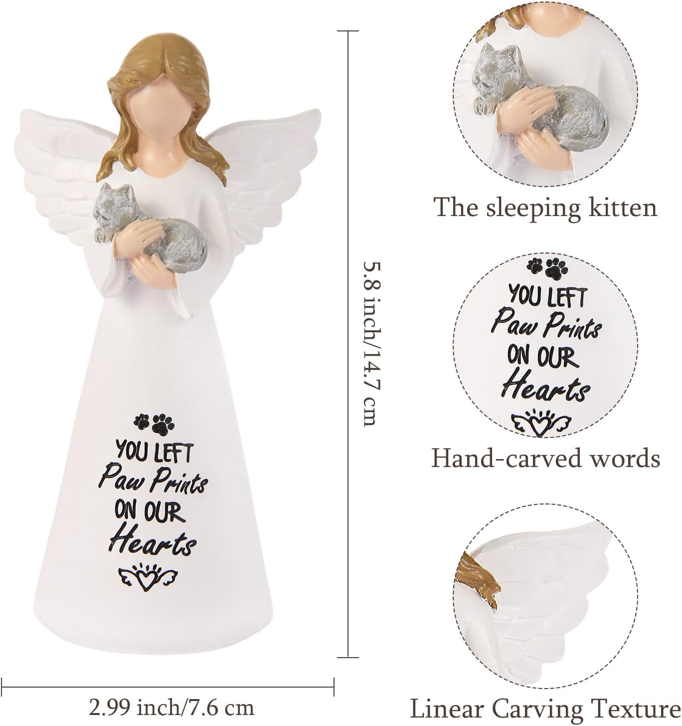 Cat Memorial Gifts for Loss of Cat - Sympathy Gift for Cat Lovers, Pet Memorial Keepsake for Grieving Cat Owners, Remembrance Gifts for Loss of Pet (Grey Cat)