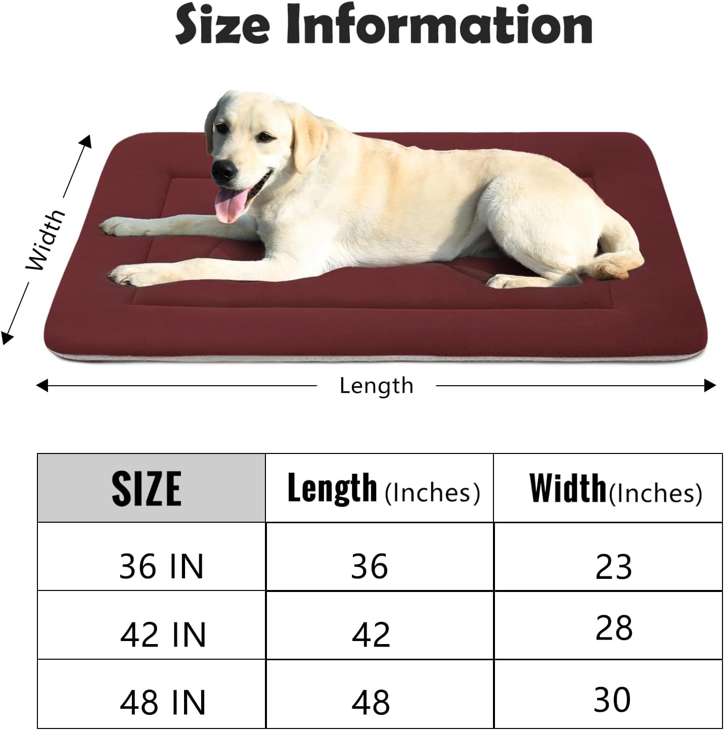 JoicyCo Medium Dog Bed Crate Mat 36 in Non-Slip Washable Soft Mattress Kennel Pads