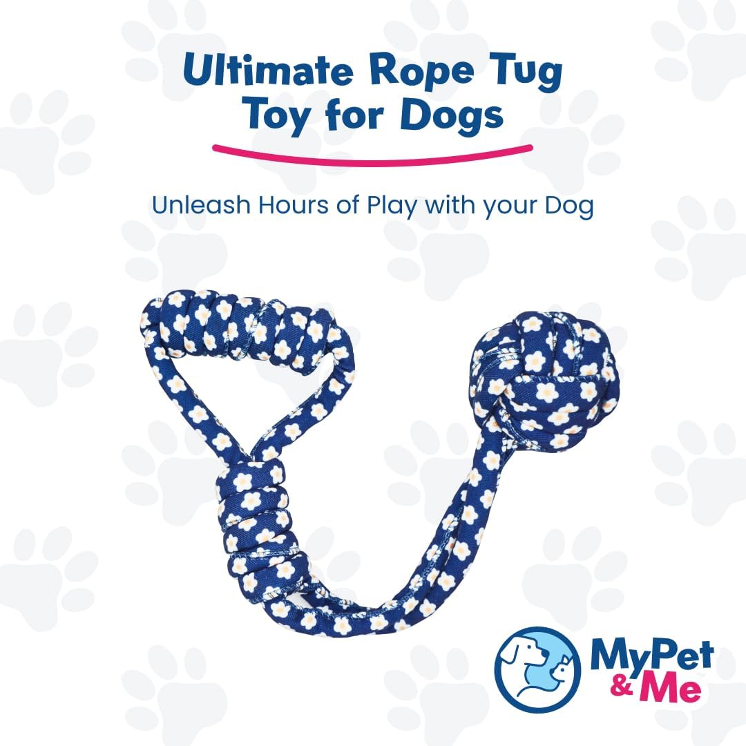 My Pet & Me - Tug of War Dog Toy for Dogs Durable Dog Rope Toy for Active Chewers - Pet Toy for Small, Medium and Large Dogs - Ideal Pet Gift for Indoor & Outdoor Play