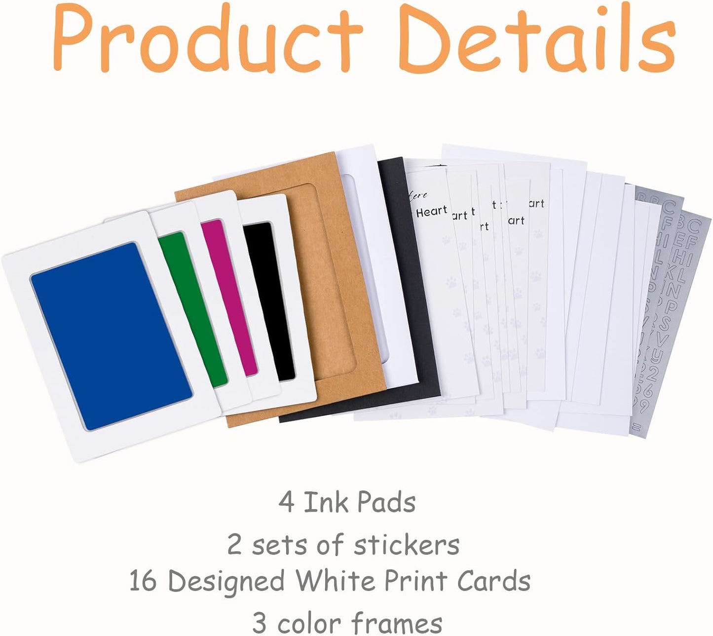 Inkless Paw Print Kit,Dog Paw Print Kit,Dog Nose Print Kit,Clean Touch Ink Pads and Imprint Cards,Pet Paw Print Impression Kit for Dogs Cats Footprint Keepsake