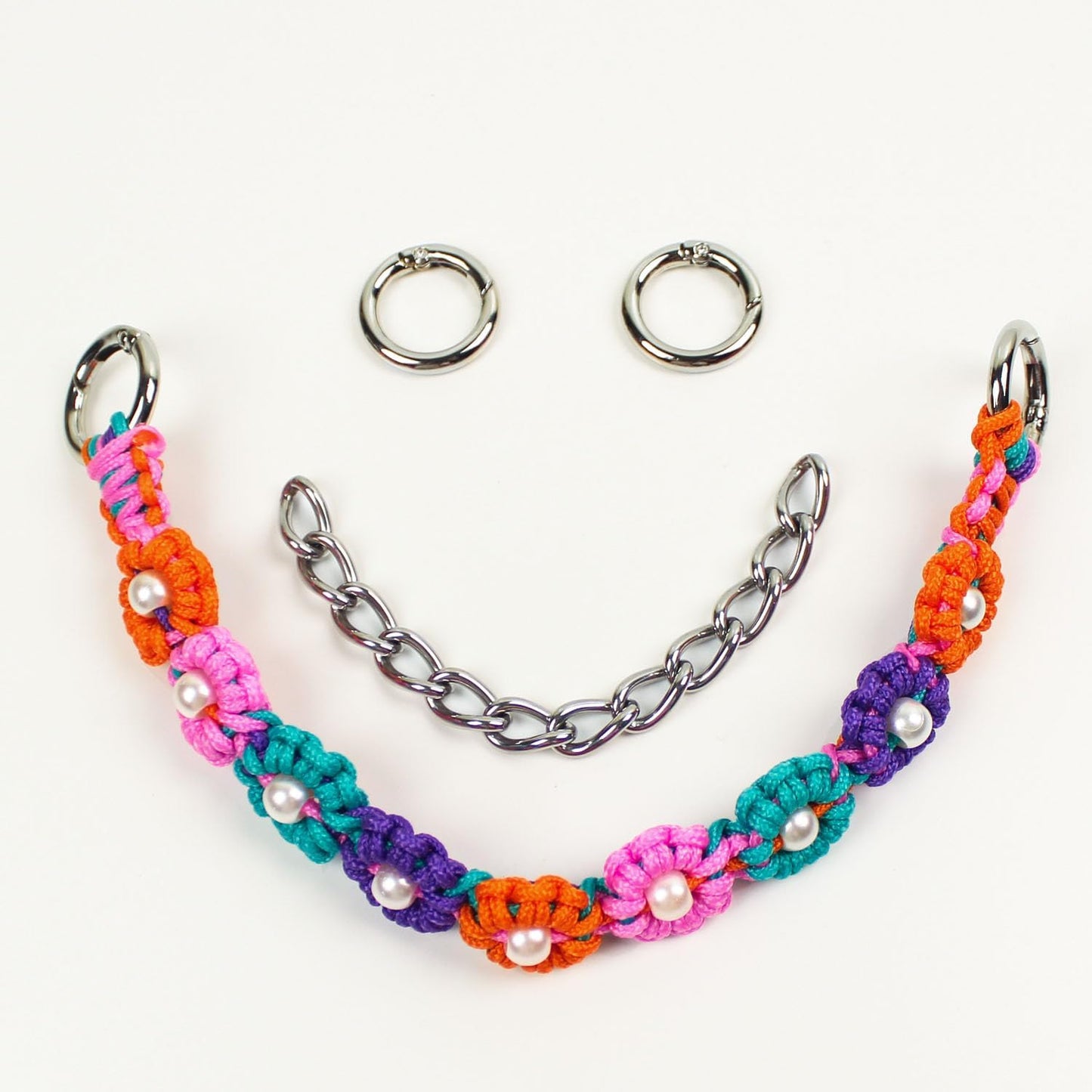 Cute Handmade Paracord Dog Collar – Unique Hand-Braided Colorful Flower Design Pet Accessory for Small and Medium Dogs Cats Size S