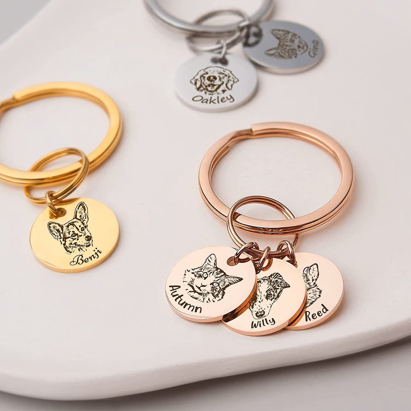 Custom Pet Portrait Dog Keychain for Mom Dog and Cat Keychain Pet Lover Personalized Gift Dog Mom Keychain Dog Pet Gifts Custom Keychains