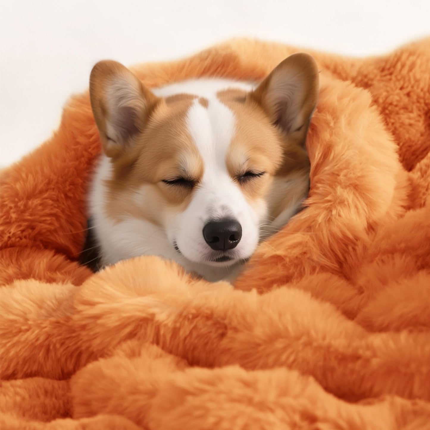 Dog Blanket Ultra Soft Fuzzy Faux Fur Cat Blankets for Indoor Cats Ultra Soft Plush Faux Fur Machine Washable Reversible Pet Throw Protector for Couch Furniture 28"X 22" Orange