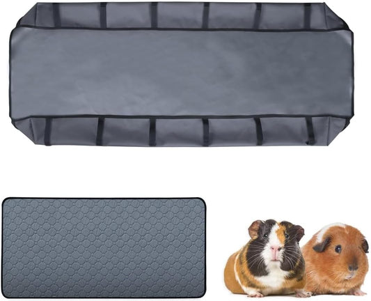 Guinea Pig Cage Liner Tarp Bottom Waterproof and Washable Base Also for Rabbits Canvas Bottom, Bunny, Chinchesillas, Hedgehog, Ferrets and Other Small Animals(24x48 inches)