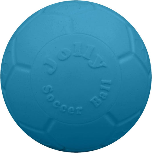 Jolly Pets Large Soccer Ball Floating-Bouncing Dog Toy, 8 inch Diameter, Ocean Blue