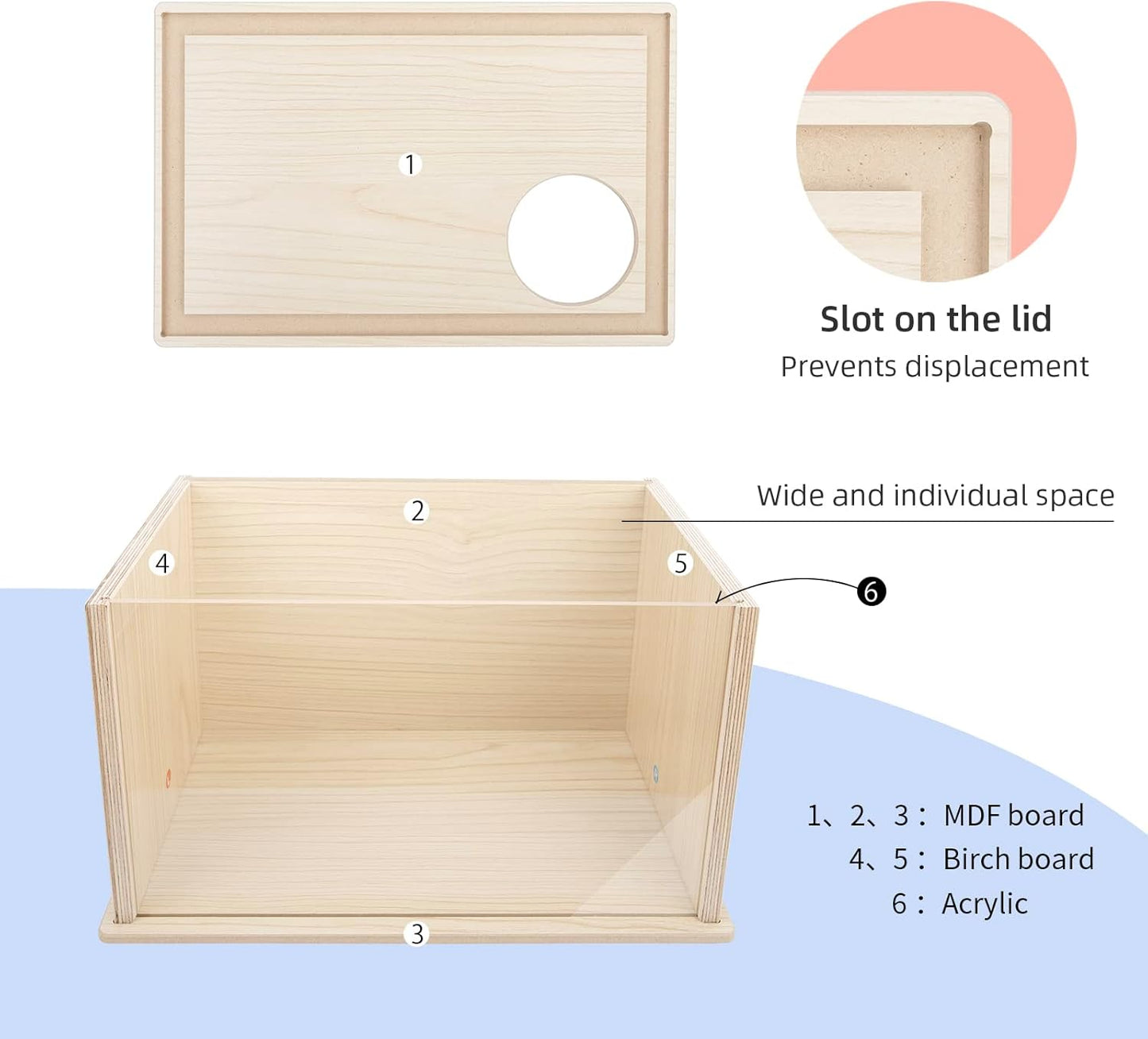 Niteangel Visible Hamster Digging Box for Syrian Dwarf Roborovski Campbell Hamsters Gerbils Mice Lemmings Degus or Other Small-Sized Pets (Burlywood)