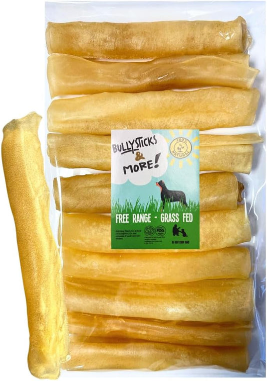 BULLYSTICKS & MORE 6 Inch Beef Collagen Rolls for Dogs (Regular Size - 12 Count) -Bones for Dogs - Dog Parents Choice - No Hide Beef Cheek Rolls