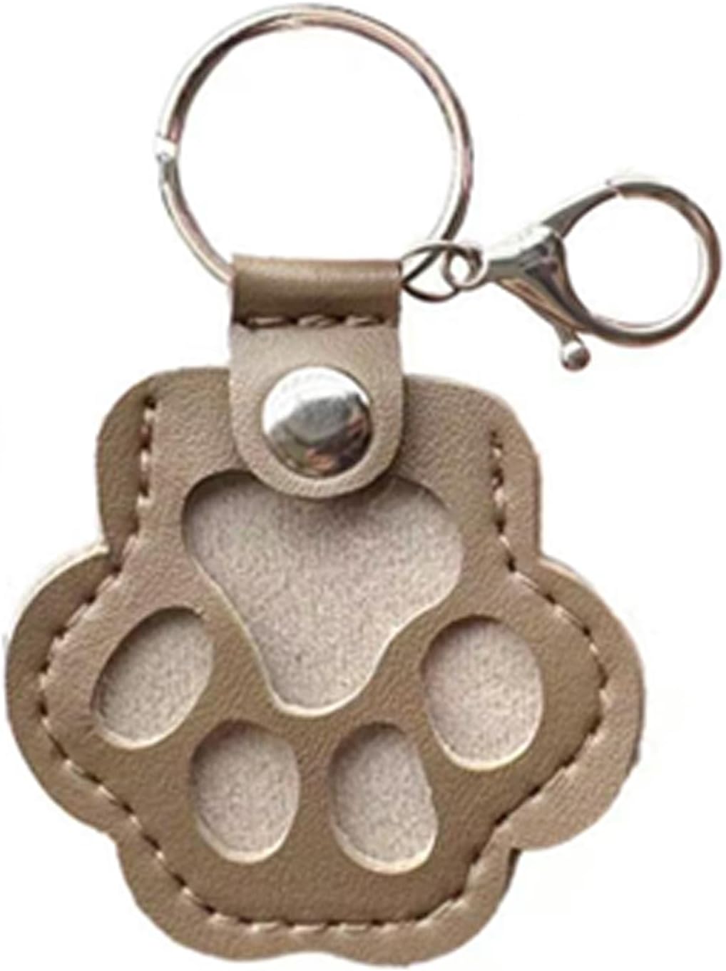 Dog Fur Storage Keychain,Cat Paw Shaped Leather Keychain For Collecting Cat and Dog Hair,Pet Memorial Gifts for Bag Purse Paw Charm Key Holder（1Pcs,Grey）